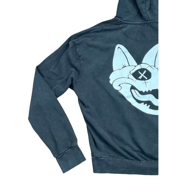 Love Joy Metal Heart Distressed Black Hoodie Large - Picture 6 of 7